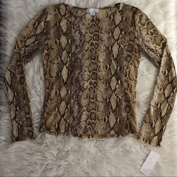 NWT Sheer snakeskin long sleeve shirt for sale!! - Picture 2 of 5